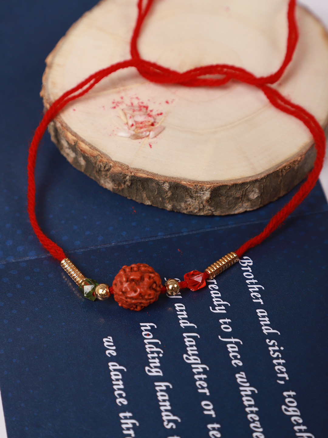 YouBella Rakhi and Greeting Card Combo for Brother (Multi-Colour) (YBRK_74)